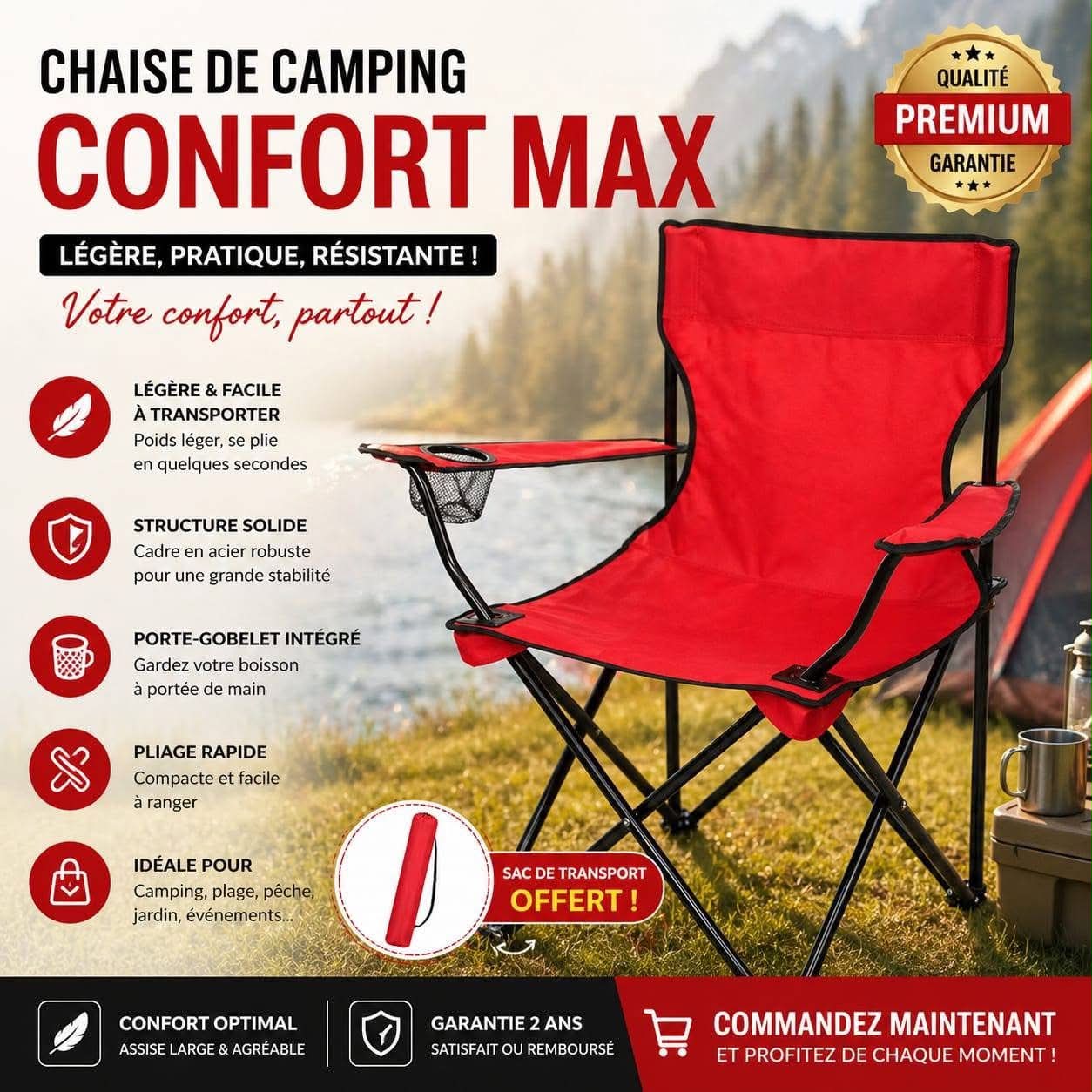 Chaise Pliante Multifonction