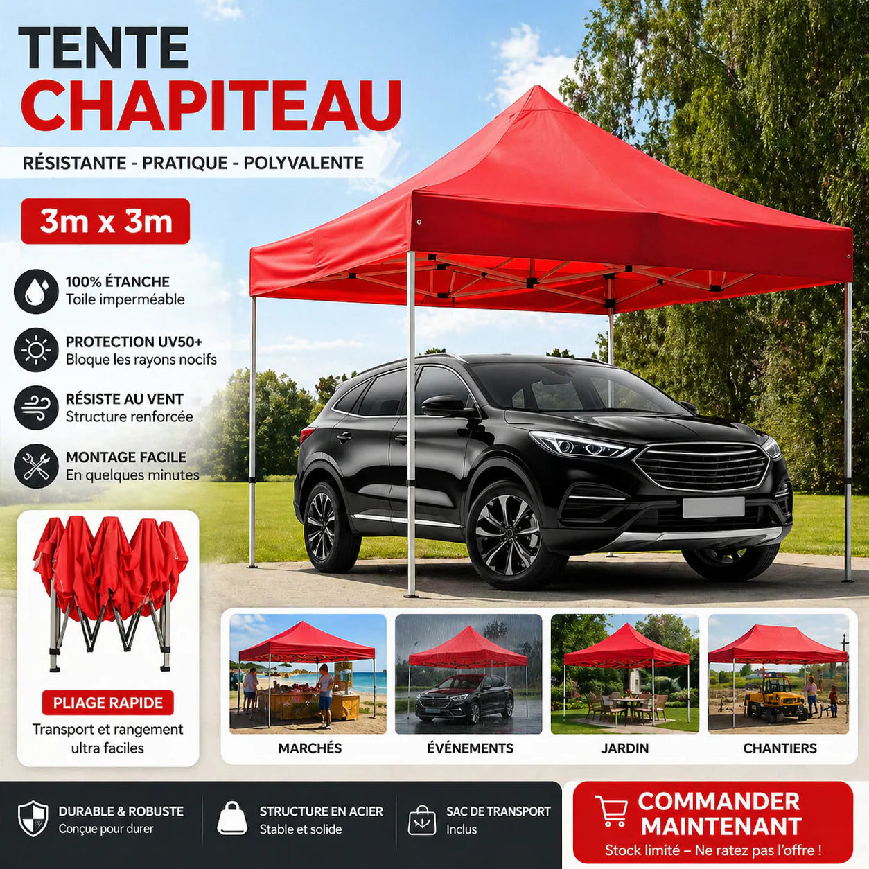 Tente Chapiteau 3x3m