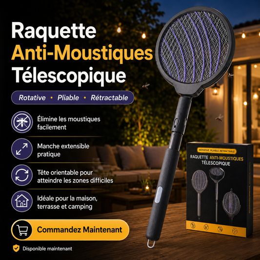 Raquette Anti-Moustiques Télescopique