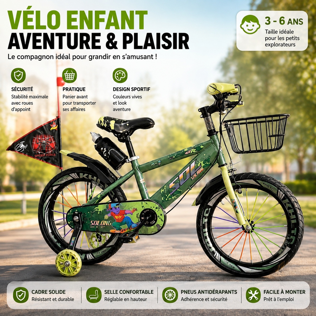 Vélo Enfant Aventure & Plaisir 3-6 ans