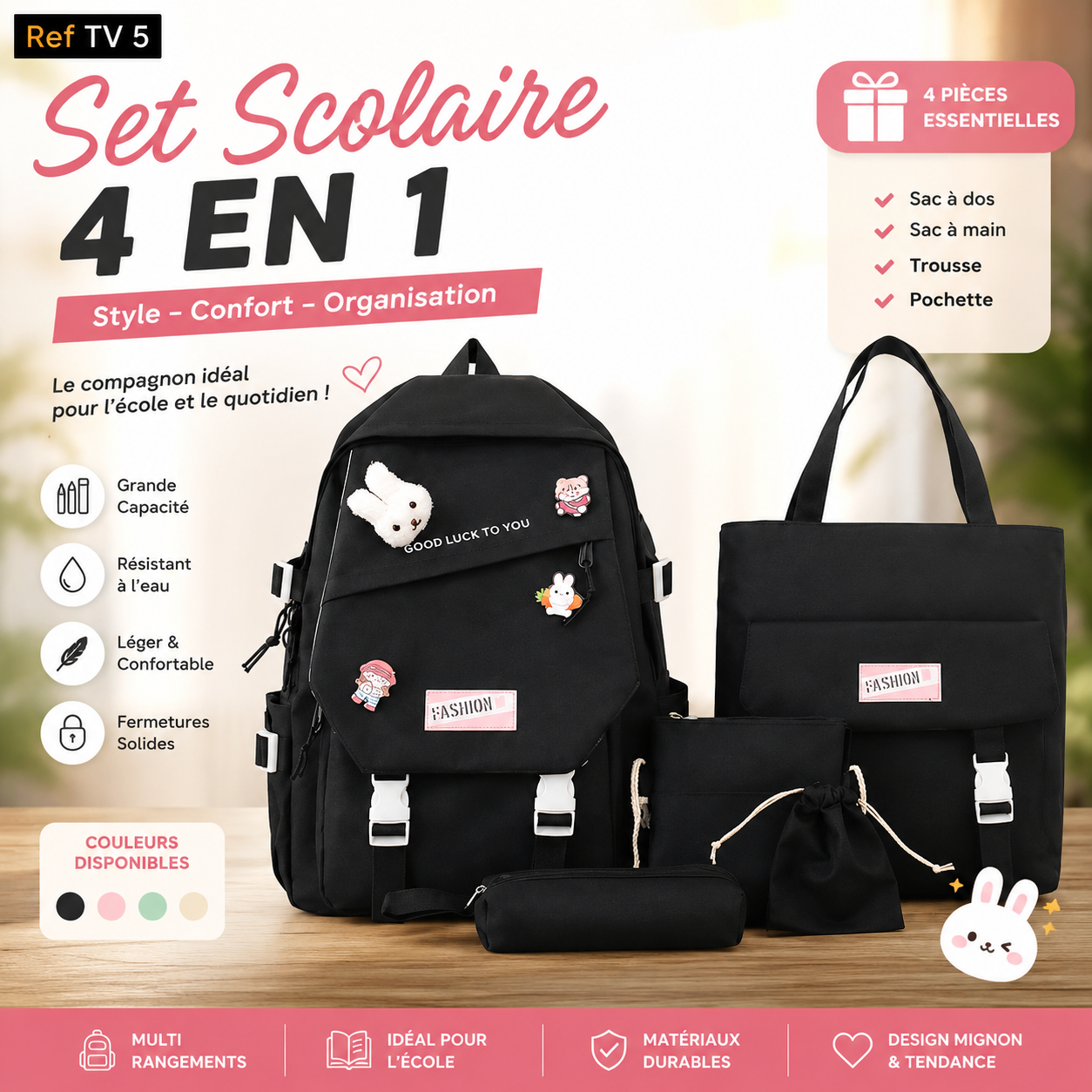 Set Scolaire TV3 - Bleu 5 Pièces