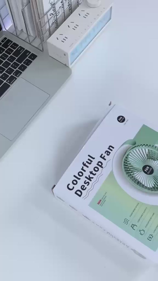 Ventilateur de Bureau USB avec Lumière LED